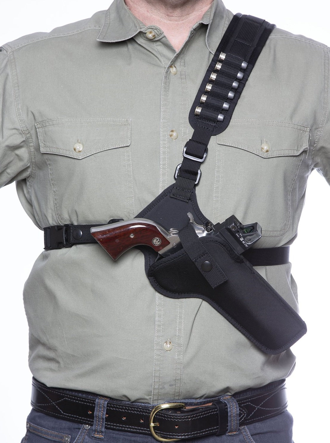 Leather Chest Holster for Revolvers with Thumb Break - Paradise